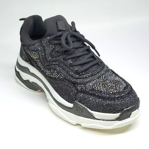 NEW Jessica Simpson Speedy2 Gray Bling Sneakers NWT